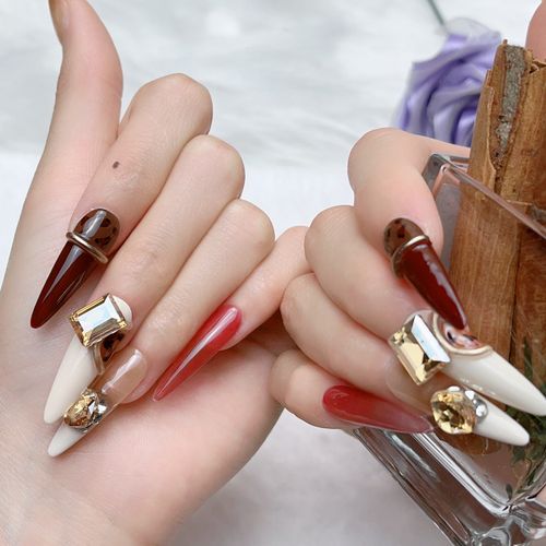 10 Pieces Handmade Press-On Nail Art, Wearable Adhesive Nails, Nail Art, Nail Art