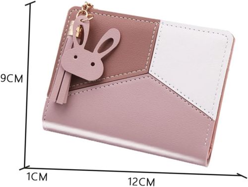 3 Pcs women's short high-end fashion wallets with contrasting colors for students, card holders and coin purses