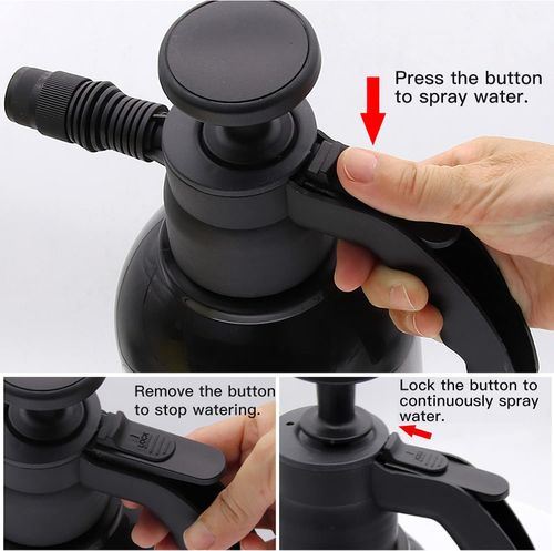 TiCoast Hand-held Pressure Sprayer, Garden Pump Sprayer Bottle with Adjustable Nozzle, for Spraying Weeds, Watering, Home Cleaning and Car Washing (Black)