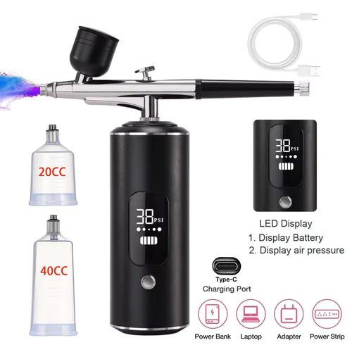 Airbrush Nail Portable Mini Air Brush With Compressor Kit for Nails Art Manicure Craft Pastry Cake Paint Nano Sprayer Gun 30psi