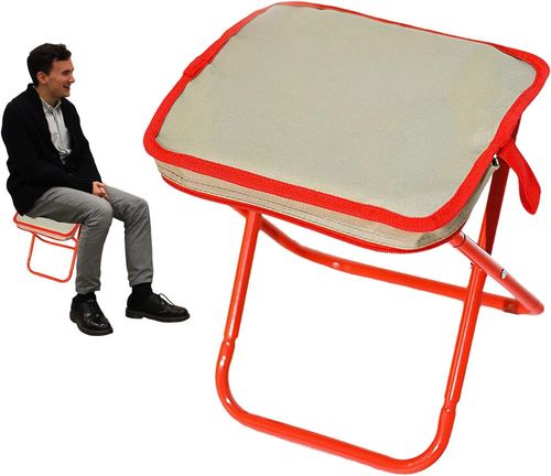 Camping Stool, Portable Mini Folding Stool, Lightweight Camp Chair for Fishing Hiking, Compact Collapsible Travel Footstool with Self Zippered Bag for Outdoor, Beach, Backyard, Lawn,Picnic