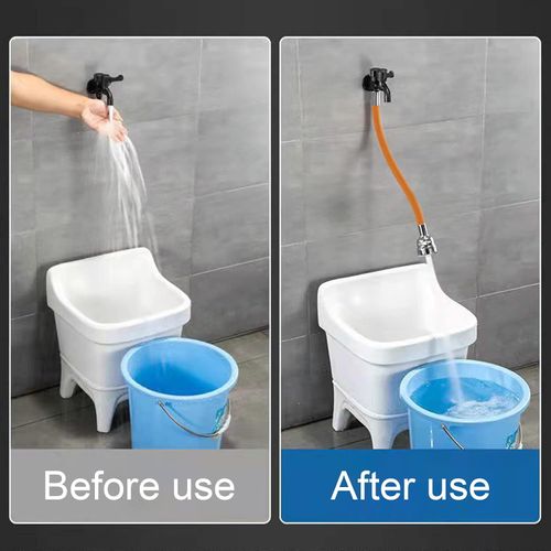 55cm Drain Extension Tube, Faucet Extender Adjustable Sink Drain Extension Tube, ABS 360 Degree Adjustable Tap Extension Tube for Bathroom Orange