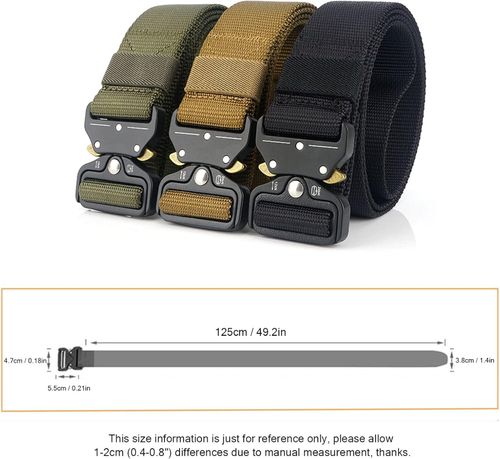 3 Pack Simple Military Enthusiast Tactical Nylon Belts