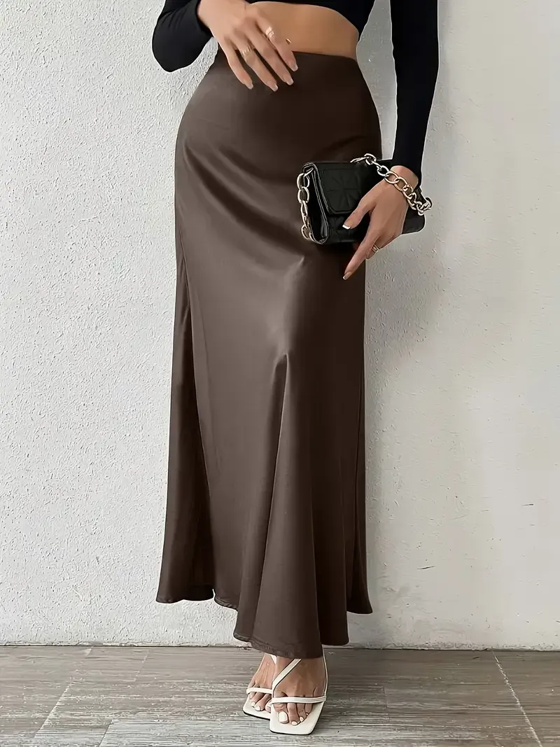 Elegant Satin Maxi Skirt for Women