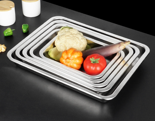304 stainless steel square plate flat bottom barbecue plate dumpling plate restaurant