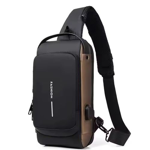 Men Anti Theft Chest Bag Shoulder Bags USB Charging Crossbody Package School Short Trip Messengers Bags Men's Oxford Sling Pack