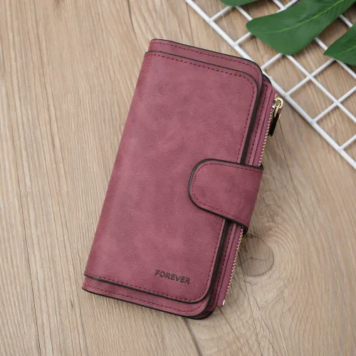 Large Capacity Long Women's Frosted PU Multi-Purpose Women's Wallet Clutch Card Holder Women's High-end