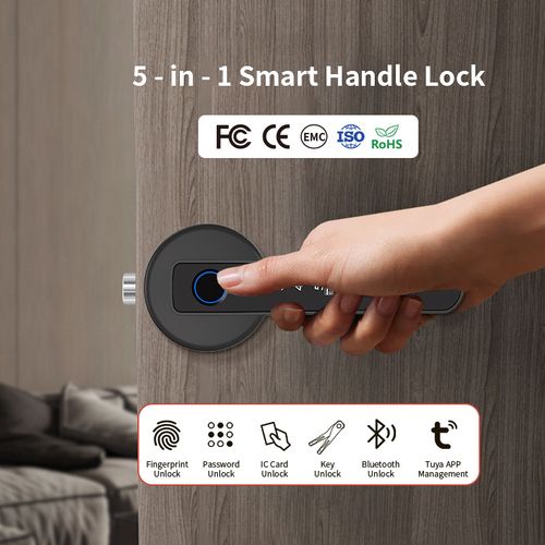Fingerprint + password + key + card + graffiti APP, a total of 5 unlocking methods password lock