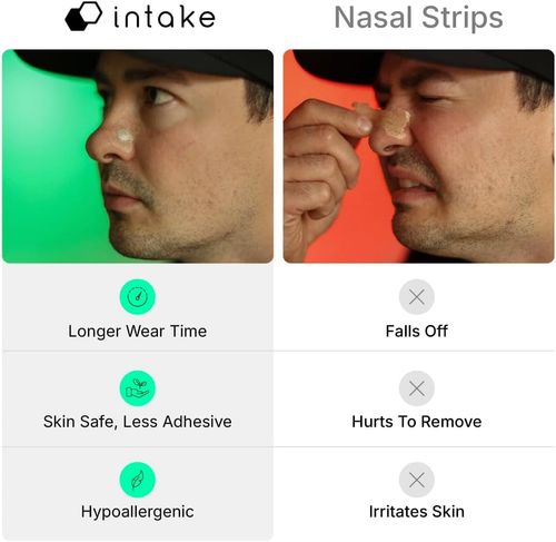 Breathing Nasal Strip Starter Kit (30 Count, Black) - Boost Oxygen Intake, Reduce Snoring, Improve Sleep Quality - Sweat Resistant, Skin Safe Nasal Strips - Extra Strength Snoring Solution