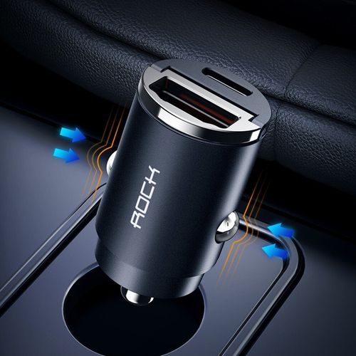 30W Type C Car Charger QC3.0 PD3.0 Mini Metal Dual USB Fast Charging Adapter
