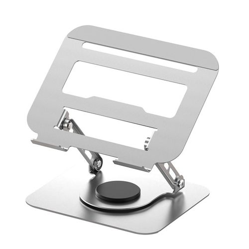 Upgrade 360° Rotate Full Metal Laptop Stand  Notebook Dudukan Lipat Laptop Holder - Silver Rotate