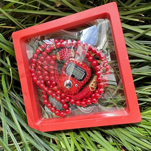 1pc Finger Ring Counter For Praying With Rhinestones, Muslim Prayer Beads & Tasbih Bracelet Set