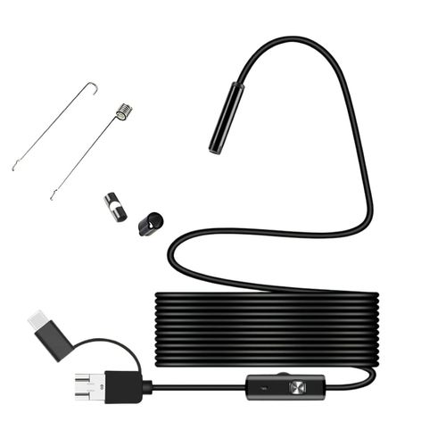 Inspection Camera with Light,5M USB Endoscope 3 in 1 OTG Phone Borescope 5.5mm Waterproof Inspection Snake Camera with LED Light