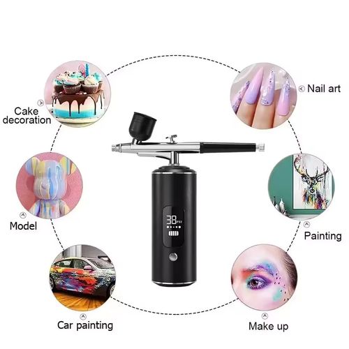 Airbrush Nail Portable Mini Air Brush With Compressor Kit for Nails Art Manicure Craft Pastry Cake Paint Nano Sprayer Gun 30psi