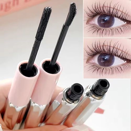 2pc 2in1 Mascara Brush (Waterproof) Black Mascara (Lengthening) Smudge-proof Natural Curl Fine Brush Head Mascara Eyelash Extender Makeup Tools