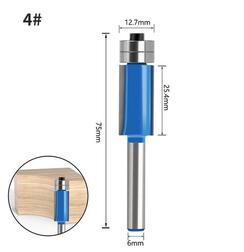 Blue 6mm Shank Router Bit with Tungsten Steel Blade for All Woodworking Needs