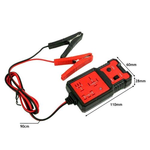 Automotive Relay Tester 12V Auto Relay Diagnostic Tool Small Handheld DIY Car Relay Tester with Battery Clips