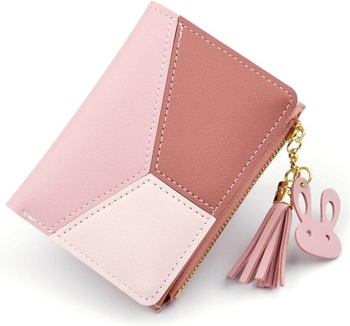 3 Pcs women's short high-end fashion wallets with contrasting colors for students, card holders and coin purses