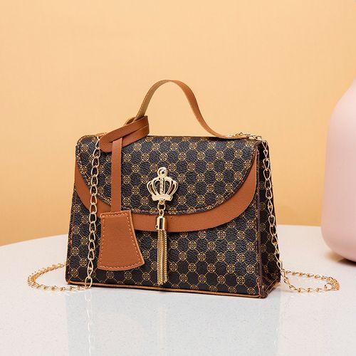 4 PCS Contrast Color Bag Cover Women's Shoulder Small Square Bag Cute Metal Crossbody Mobile Phone Coin Purse Chain Handbag