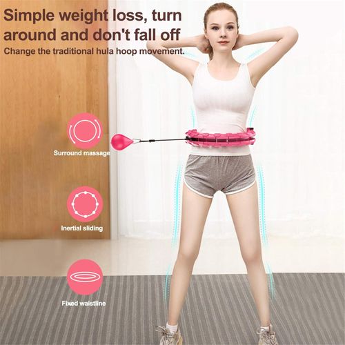 Smart Weighted Hoop,Weighted Exercise Hoop, 24 Detachable Knots Adjustable Exercise Hoop