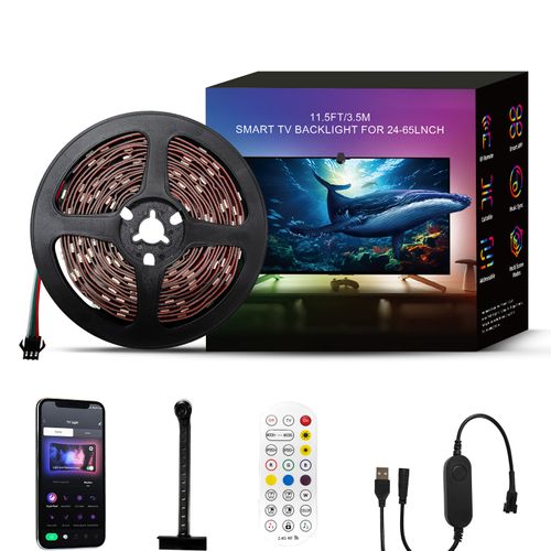 LED TV Backlight , Music Sync Color Changing Dimmable LED Strip Lights,5050 LED APP Control,Decor for 40-85 in TV USB Power
