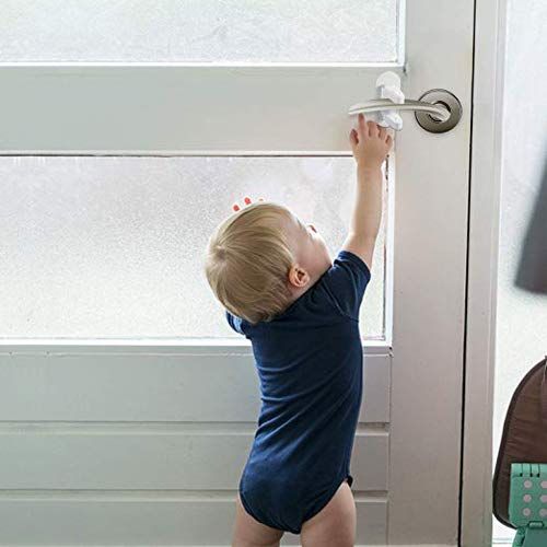 2pcs Child Safety Locks Door Handle Fixed Lock Baby Bnti-opening Door Lock Dynamic Function Safety Lock Punch-free