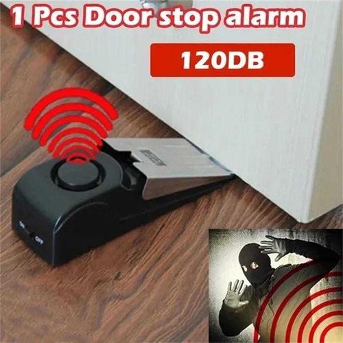 Portable Door Stop Alarm, 120 dB Anti-theft Siren System, Security Wedge Shape Door Stopper, Wireless Home Alarm Blocking System Door Stopper Good for Home Or Travel