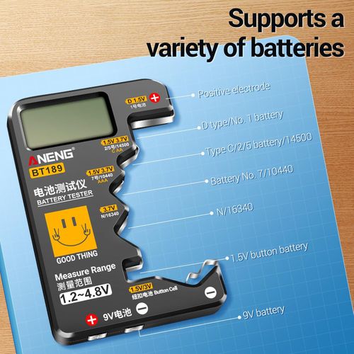 Digital Battery Tester Volt-Checkers For AA 9V Button Multiple Size Battery Tester Voltage-Meter Tools
