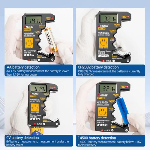Digital Battery Tester Volt-Checkers For AA 9V Button Multiple Size Battery Tester Voltage-Meter Tools