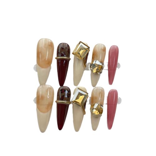 10 Pieces Handmade Press-On Nail Art, Wearable Adhesive Nails, Nail Art, Nail Art
