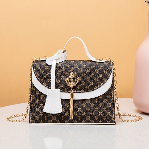4 PCS Contrast Color Bag Cover Women's Shoulder Small Square Bag Cute Metal Crossbody Mobile Phone Coin Purse Chain Handbag