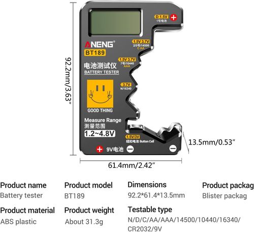 Digital Battery Tester Volt-Checkers For AA 9V Button Multiple Size Battery Tester Voltage-Meter Tools