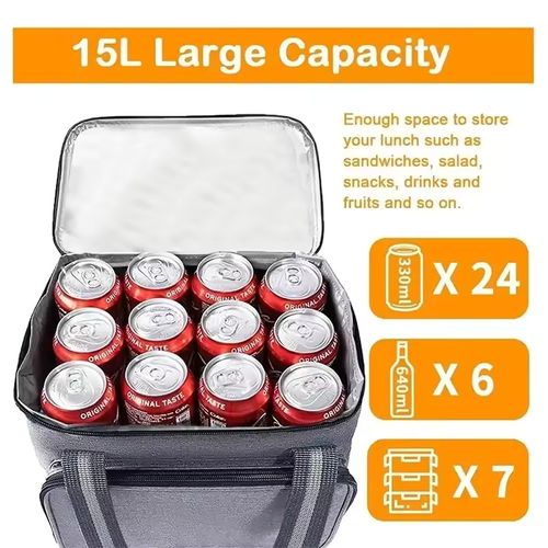 Foldable Insulated Large Capacity Lunch Bag Leak-proof Soft Portable Tote Bag