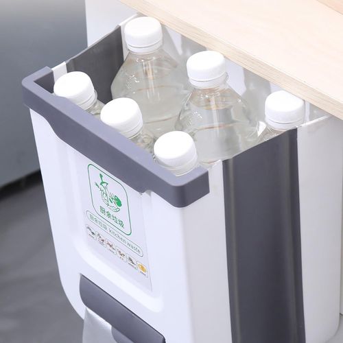 10L Kitchen Trash Can Trash Can Wall Mounted Trash Can Recycle Garbage Can Kitchen Garbage Bin Bathroom Cabinet Door
