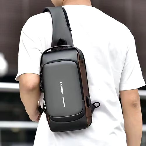 Men Anti Theft Chest Bag Shoulder Bags USB Charging Crossbody Package School Short Trip Messengers Bags Men's Oxford Sling Pack