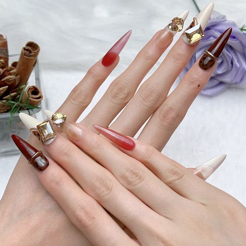 10 Pieces Handmade Press-On Nail Art, Wearable Adhesive Nails, Nail Art, Nail Art