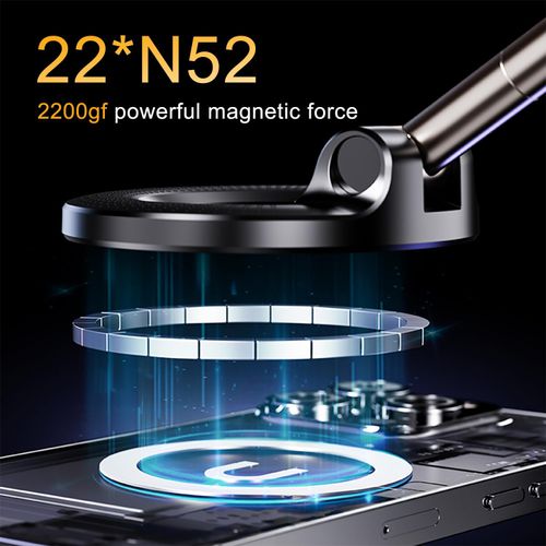 Strong Magnetic Car Phone Holder Foldable Design 360° Adjustable Vacuum Mount for Car,Desk,Bathroom,Universal Use