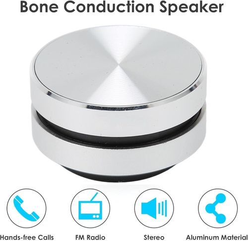 Mini Bluetooth Speaker, Bone Conduction Speaker, Stereo Magnetic Portable Speaker Support Dual Speaker, Speaker Music Player Support FM Radios (Silver)