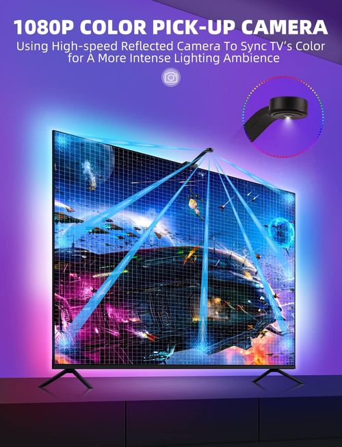 LED TV Backlight , Music Sync Color Changing Dimmable LED Strip Lights,5050 LED APP Control,Decor for 40-85 in TV USB Power