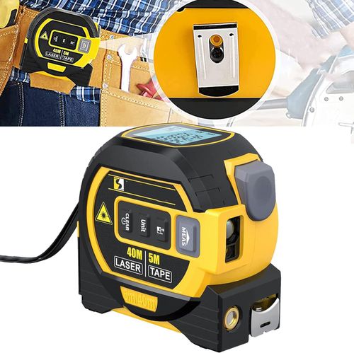 3 in 1 Digital Distance Meters with LCD Display, 40M Measure, 5M Tape Measure, Vertical Cross Line