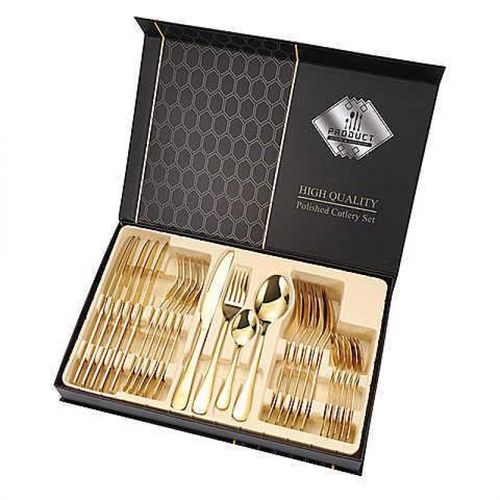 24 Piece Set Stainless Steel Dinner Set Modern Design Business Gifts Wedding Gifts Tableware Kitchen Home Decor
