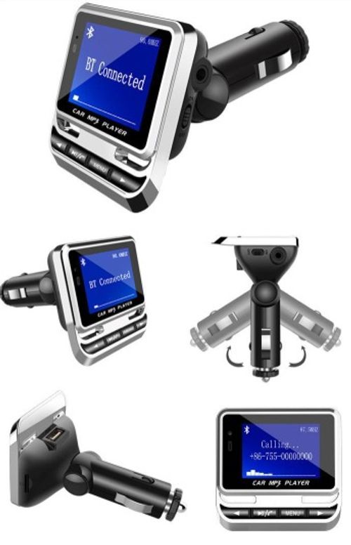 FM Transmitter, Bluetooth Wireless Radio Adapter Audio Receiver Stereo Music Tuner Modulator Car Kit with USB Charger, Remote Control