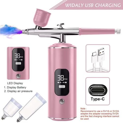 Airbrush Nail Portable Mini Air Brush With Compressor Kit for Nails Art Manicure Craft Pastry Cake Paint Nano Sprayer Gun 30psi