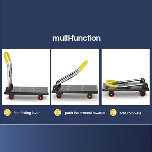 Multifunctional folding trolley, Platform Hand Truck Foldable Push Cart Dolly Heavy Duty Space Saving Collapsible for Loading and Storage