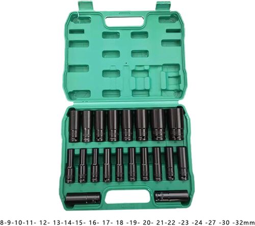 20 Pieces Drive Impact Socket Set Heavy Duty Steel Hexagon Socket Set Ratchet Wrench Sockets Hand Wrench Sockets