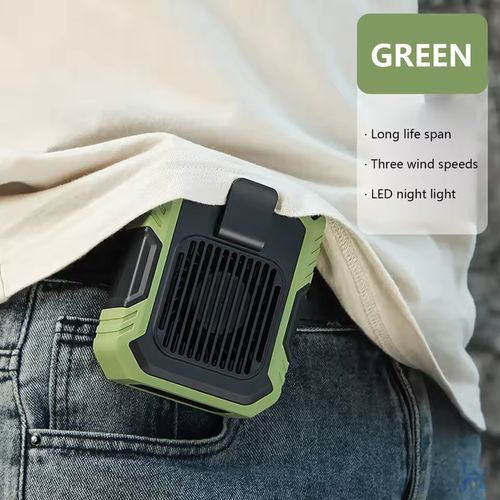 Portable Waist Fan Emergency Mobile Power USB Rechargeable 3 Speed 4000mAh Hands-free Portable Fan Cooling Security Waist Fan