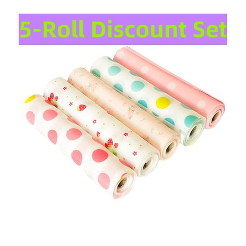 5 Rolls Wardrobe Moisture-proof Mat Printing Cabinet Drawer Pad Kitchen Drawer Pad Shoe Cabinet Mat