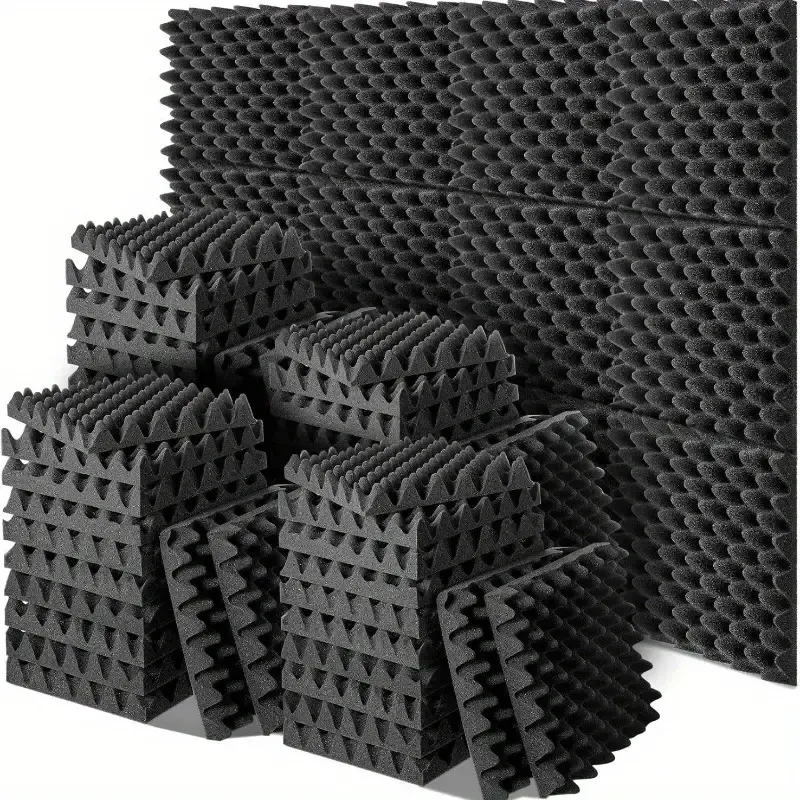 12 Pack 30cm x 30cm x 3cm Black Egg Cotton Sound Insulation