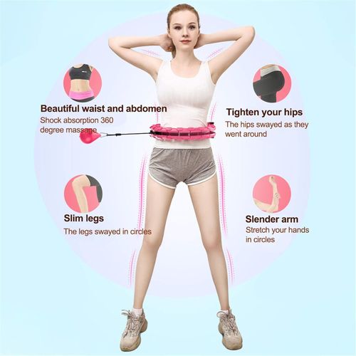 Smart Weighted Hoop,Weighted Exercise Hoop, 24 Detachable Knots Adjustable Exercise Hoop