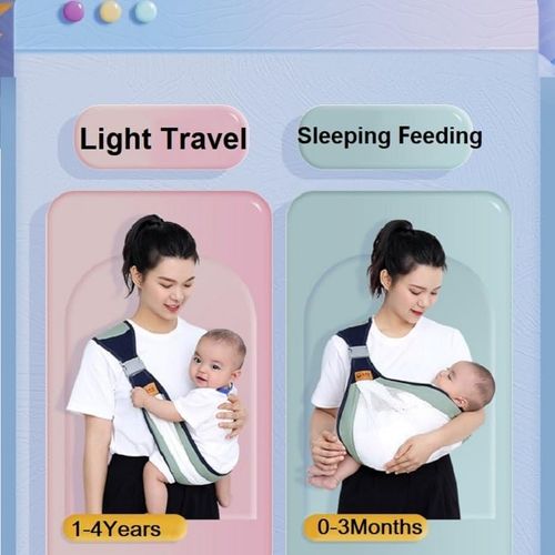 Comfortable, Adjustable Natural Cotton Baby Sling Carrier - Ideal for Newborns to Toddlers Under 44lbs(20Kg) - Breathable Half Wrap Hi